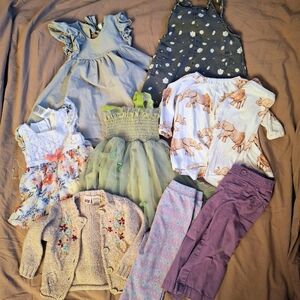 Lot Of 8 Toddler Girl Clothes 12-18 Months Winter , Summer Pants Sweater Dresses